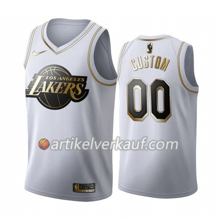 NBA Los Angeles Lakers Trikot Nike 2019-2020 Weiß Golden Edition Personalisierung Swingman - Herren